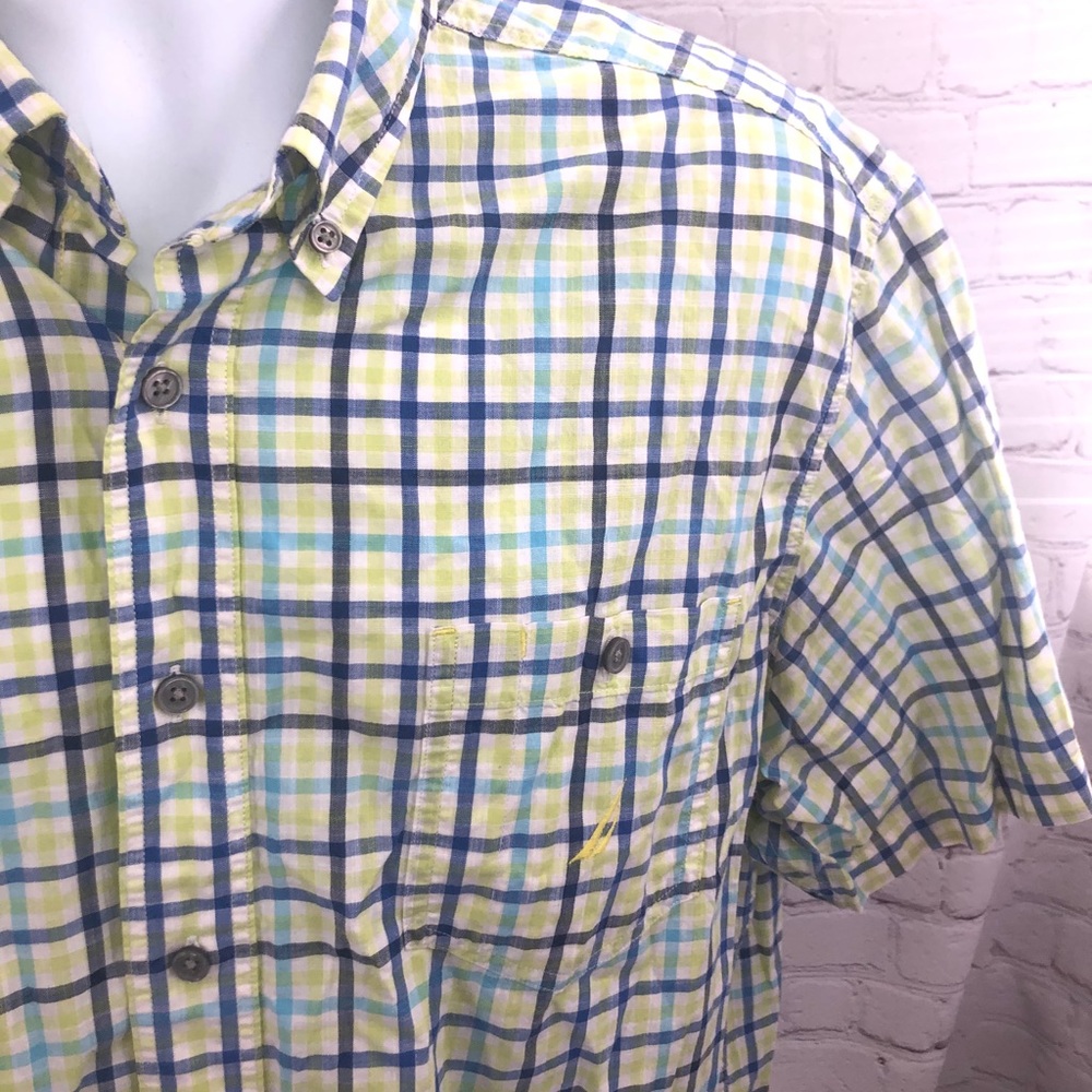 Men’s Nautica shirt sleeve casual shirt plaid XL